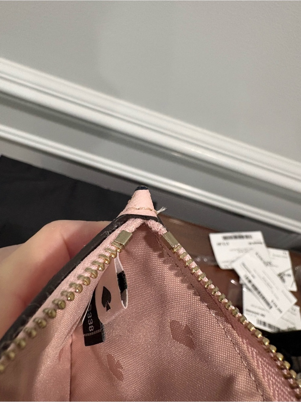 kate spade Pink Polka Dot Zip Key Pouch - Picture 4 of 5